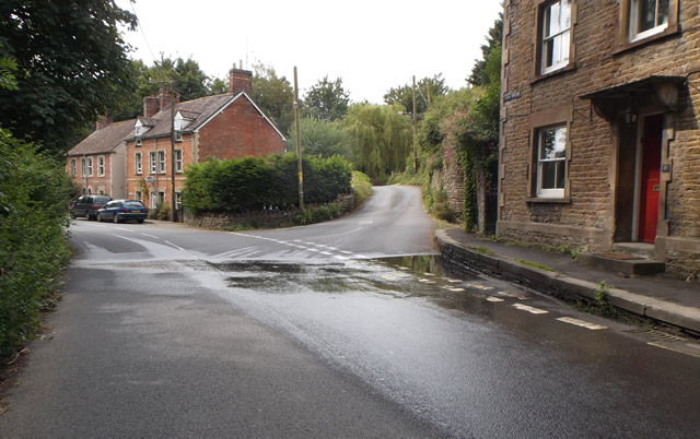 A drain blockage on North Street, Wincanton