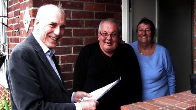 David Rendel, Liberal Democrat parliamentary candidate, campaigning in Wincanton