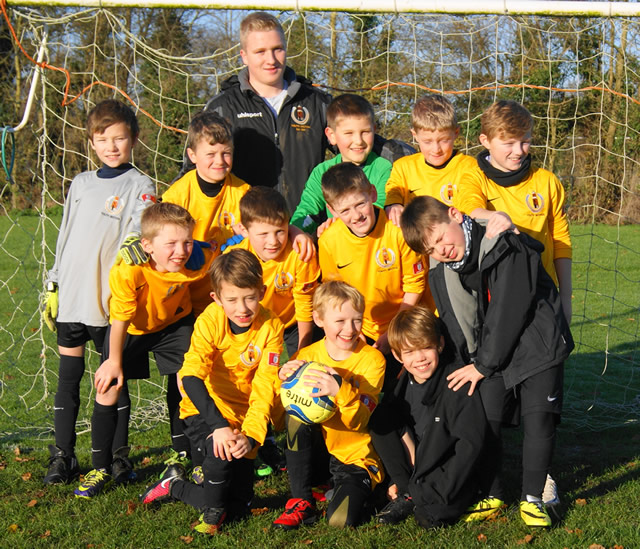 Wincanton Town FC Youth Section Under 10s sporting their new kit