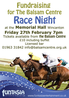 Race Night in support of the Balsam Centre poster