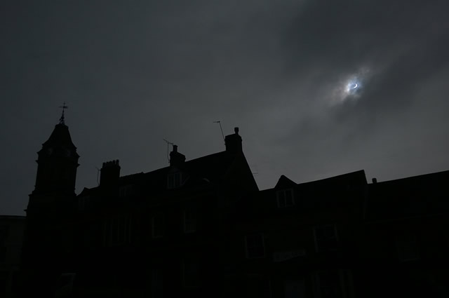 The 2015 solar eclipse viewed from Wincanton Market Place, by Dave Smith