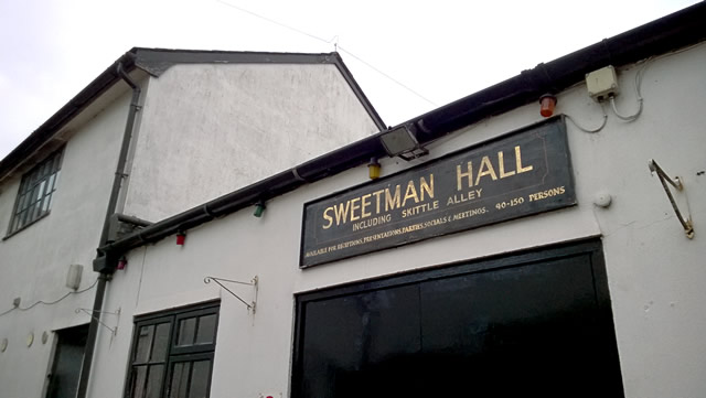 The hustings venue: Sweetman Hall, behind The Bear Inn, Wincanton