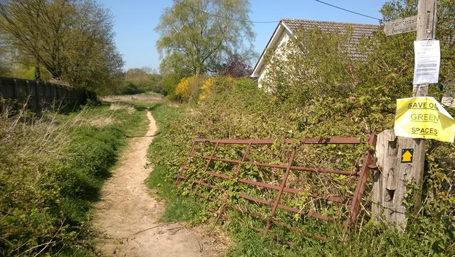 The entrance to the appealed development plot off Dancing Lane, Wincanton