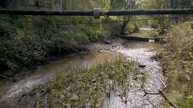 The new landscape under Hawkers Bridge, now the sluice has been opened.