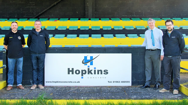 Hopkins Concrete is the main sponsor of Wincanton Town Football Club for the 2015/16 season