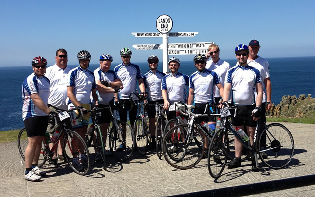 The Wrong Way Back team at Land's End