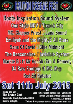 Bruton Reggae Fest 2015 poster