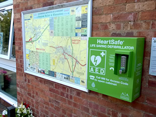 Wincanton's defibrillator, up close