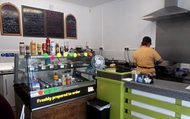 Inside Sisters Polish takeaway, Wincanton