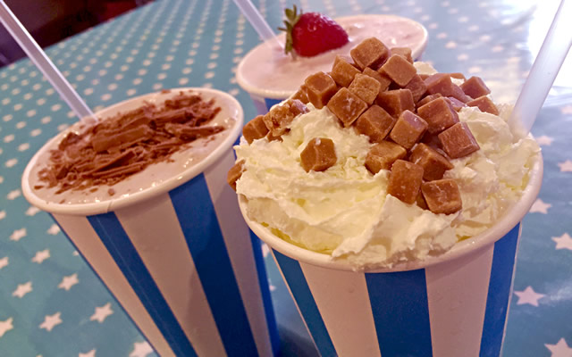 Milkshakes at The Small Cake Shop in Wincanton