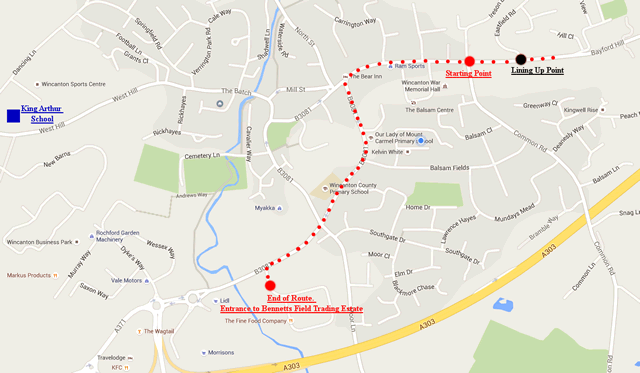 Wincanton Carnival 2015 route