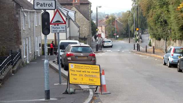 South Street road closure sign