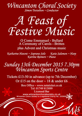 Wincanton Choral Society Winter Concert 2015 poster