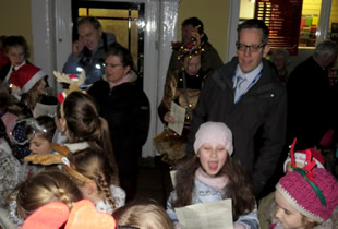 Enthusiastic carol singing