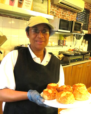 Chantal holding cheese scones