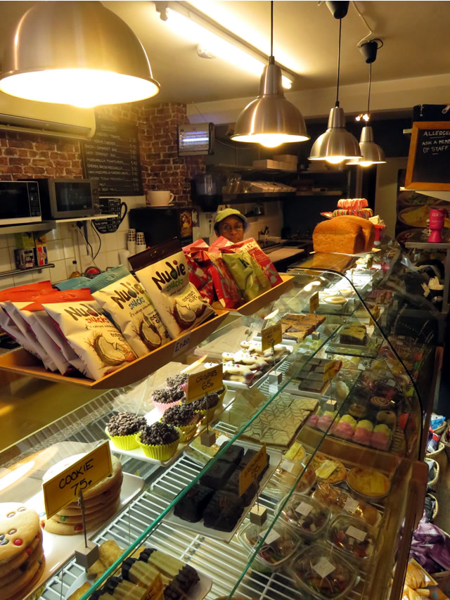 Cookies, cakes and snacks on the counter at the Lemon Tree