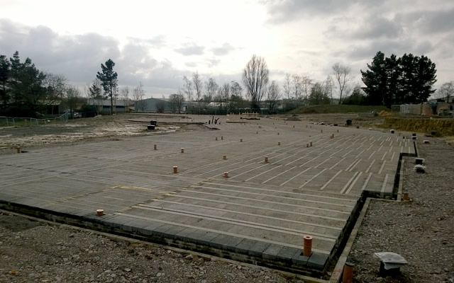 The foundations for Waypoints' new dementia care home in Wincanton