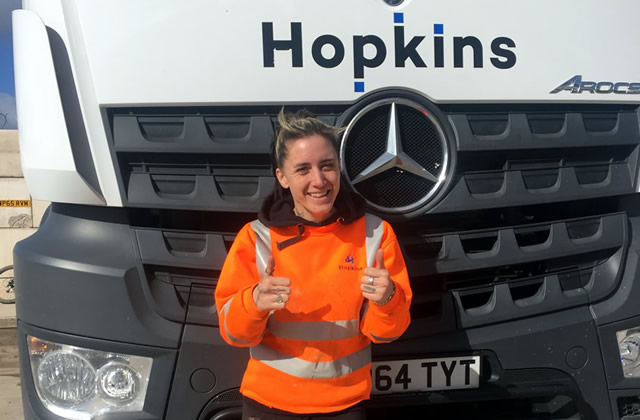 Sarah Blake, a mixer lorry driver at Hopkins Concrete