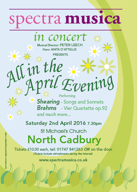 Spectra Musica: All in the April Evening concert poster
