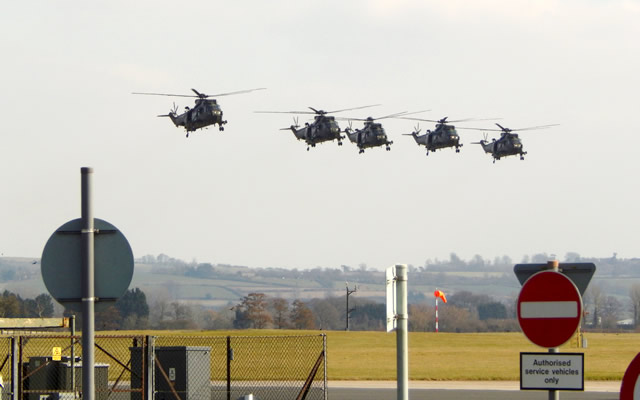 Sea King flyover at RNAS Yeovilton