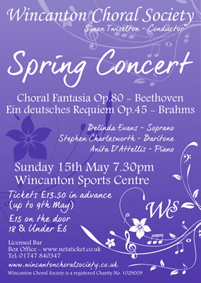 Wincanton Choral Society Spring Concert 2016 poster