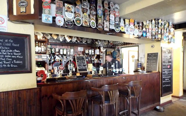 The bar at The Unicorn, Bayford