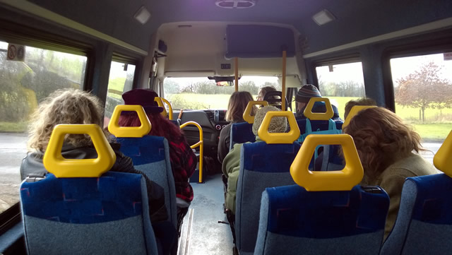 The Neighbourhood Plan group riding the bus around Wincanton