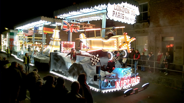Flying Machine float at Wincanton Carnival 2015