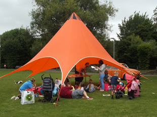 Arts and crafts tent at Wincanton Play Day 11th August 2016