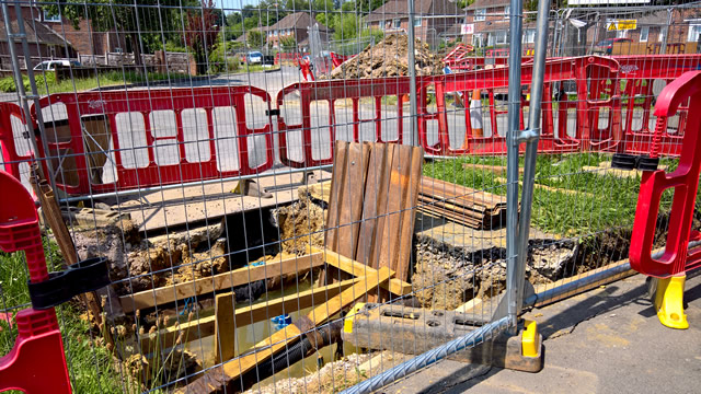 Wessex Water works at Rick Hayes, Wincanton