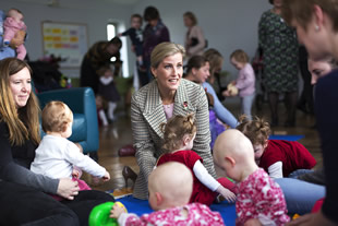 Her Royal Highness The Countess of Wessex meeting mums and their twins at the Balsam Centre in Wincanton - photo by Oscar Yoosefinejad