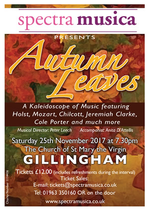 Spectra Musica's 2017 Autumn Leaves concert poster