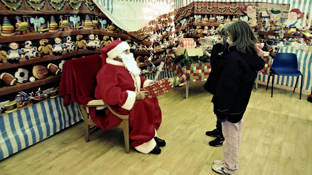 Father Christmas in his grotto at Wincanton Christmas Extravaganza 2012