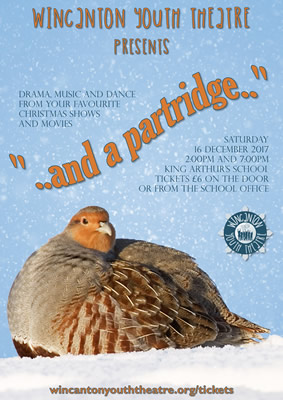 Wincanton Youth Theatre's "...and a partridge..." 2017 Christmas show poster