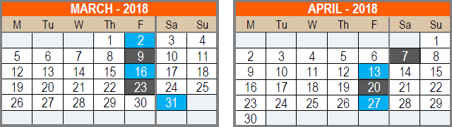 Refuse and recycling collection schedule for Wincanton, March and April 2018