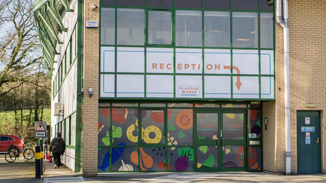 The Flavourworks main entrance on Wincanton Business Park