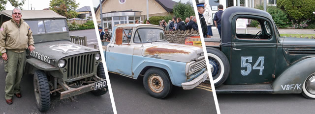 American vehicles on display at the Old Faithful 75th anniversary memorial service