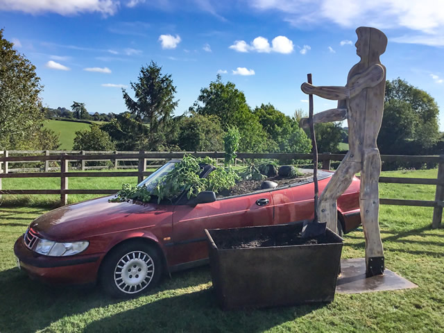 Man grows food in car - an exhibition by Matthew Franklin