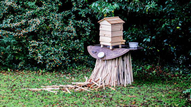 A sculpture in the garden of the Greening the Earth gallery in Wincanton