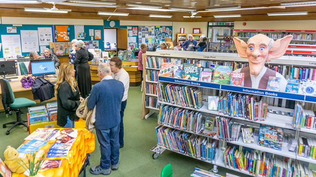 Inside Wincanton Library during Wincanton Book Festival 2020