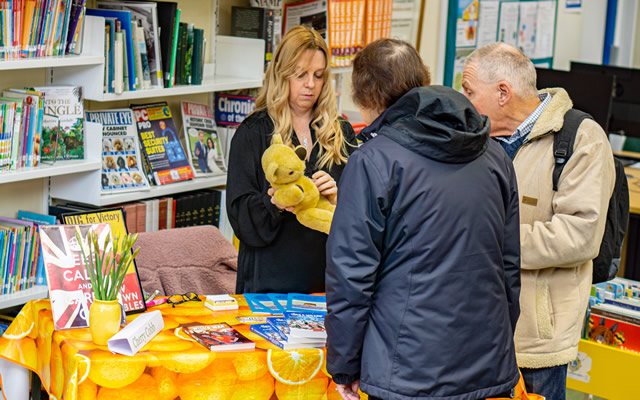 Cherry Cob in Wincanton Library for Wincanton Book Festival 2020