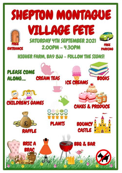 Shepton Montague Village Fete 2021 poster