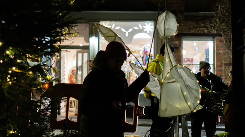 A splendid angel lantern made by a lady from Templecombe