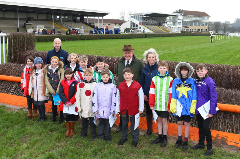 Pupils from Horsington Church School experiencing a horse racing masterclass from David Elsworth at Wincanton Racecourse