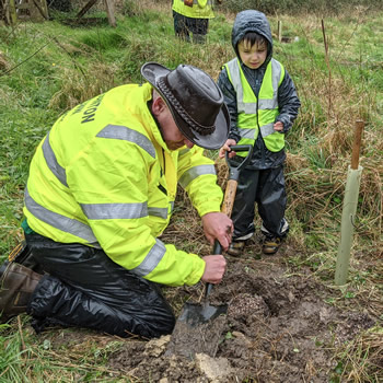 Wincanton kids planted trees with the Town Council for the Queen's Jubilee