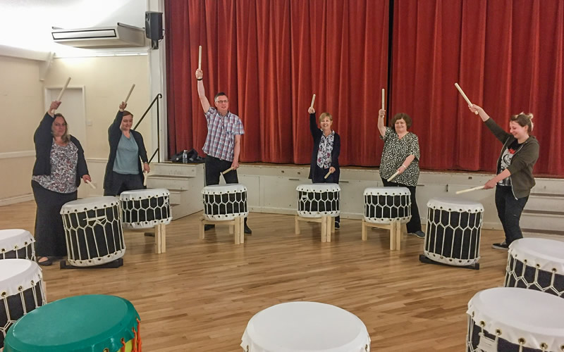 Taiko drums session in Winanton