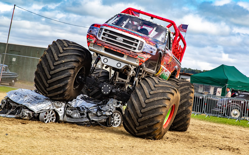 Rock n Ribs Festival 2021 at Wincanton Racecourse - Red Dragon ride-on monster truck