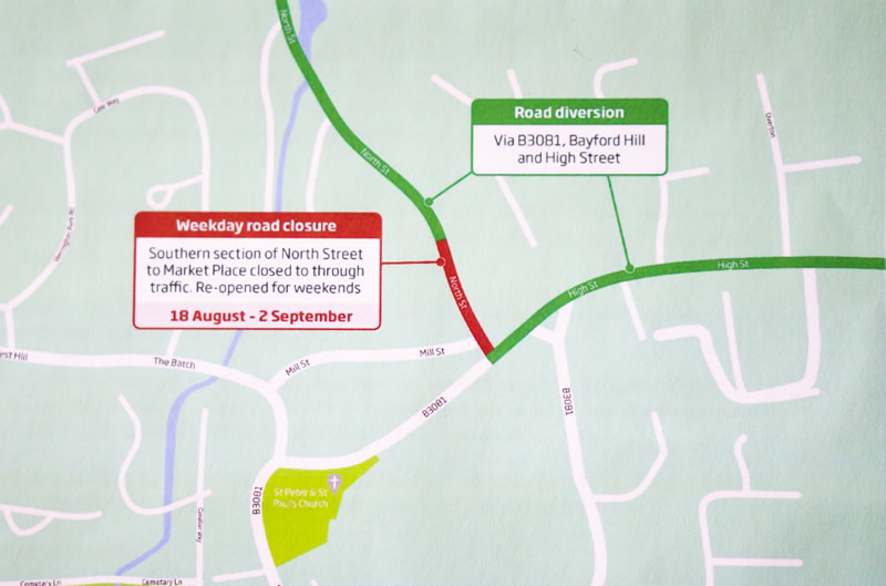 North Street road closure map